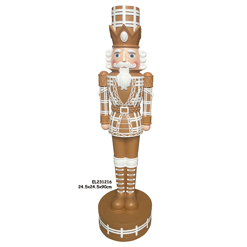 Ffigur Resin Brown Nutcracker Cartref A Gwyliau Addurno Nutcracker Cnau Unigryw A Chain (1)