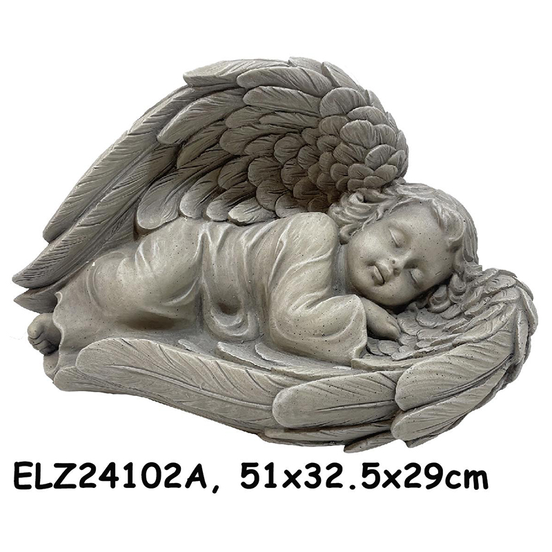Cherubic Charm Angelic Figuren Heemdekor Engel Statuen Gaart Dekoratioun (2)