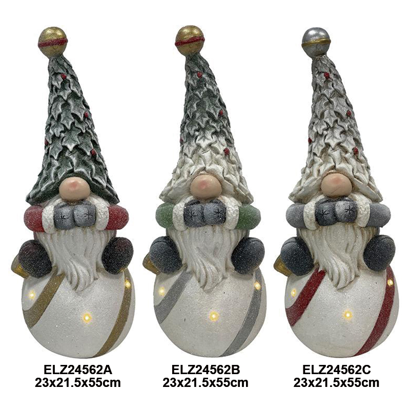 Fiber Clay Christmas Gnome Joko Lori Boolu Xams Wo Ko si Gbo Ohun buburu Ko si Ọrọ ibi Ko si Awọn ere ọṣọ buburu ((5)