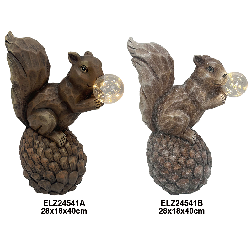 Fiber Clay Squirrel Seemahale Squirrel With Bulbs E Handmad Garden Home Decor Seemahale (7)