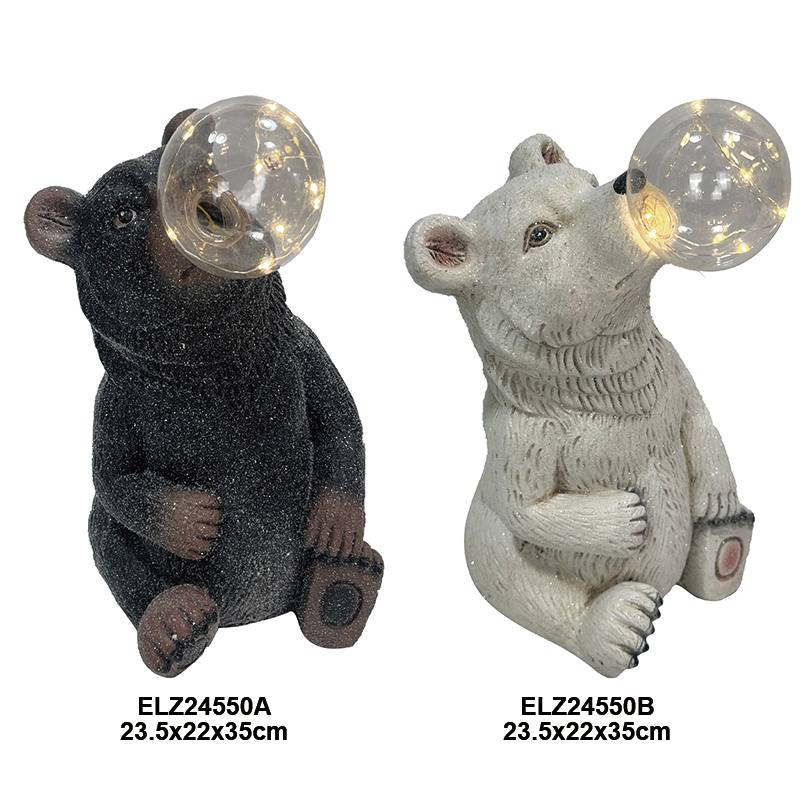 Lambun Ado Fiber Clay Bear Tare da Tushen Tushen Tarin Bear Hotunan Ado na Cikin Gida (4)