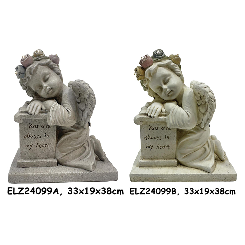 Statues d'ange en prière gracieuse et reposante, décoration intérieure et extérieure fabriquée à la main (15)
