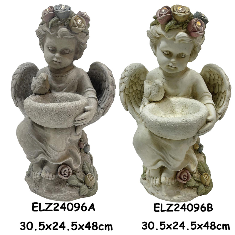 Statues d'ange en prière gracieuse et reposante, décoration intérieure et extérieure fabriquée à la main (4)