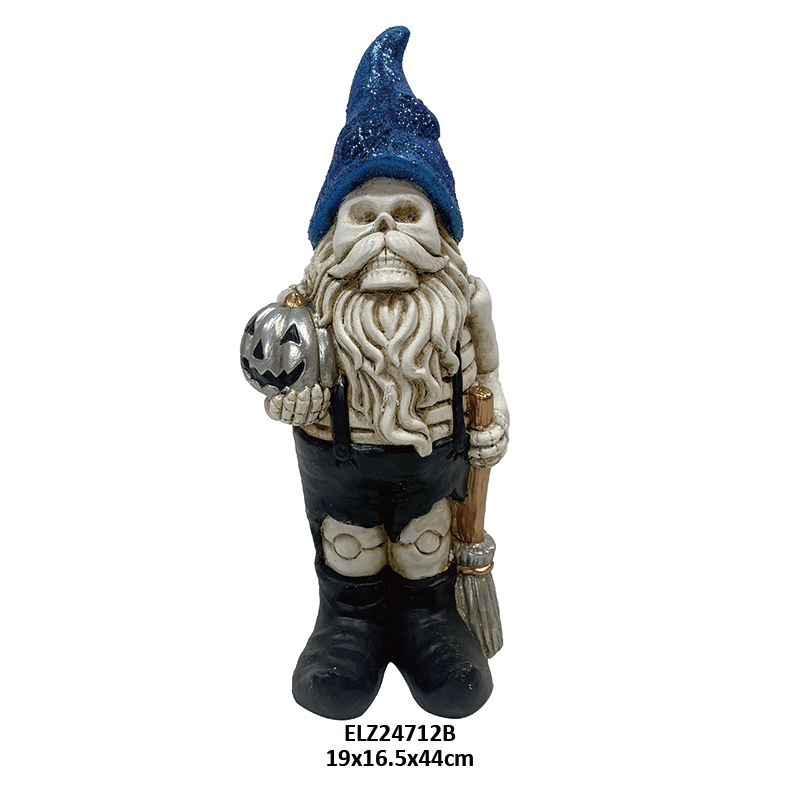 Halloween Spooky Collection Gnomes ඇටසැකිල්ල අල්ලාගෙන වට්ටක්කා කොසු කැට් ලැන්ටර් රැගෙන යයි ((6)