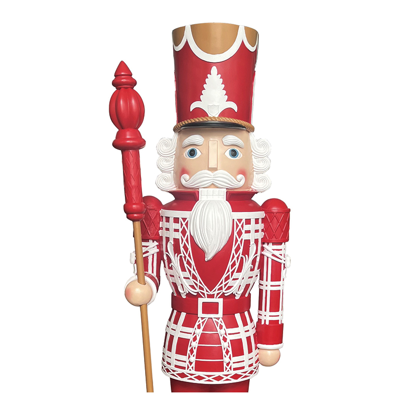 Musim Liburan Sing Nyenengake 180cm Dhuwur Resin Nutcracker Merah Dekorasi Natal (2)