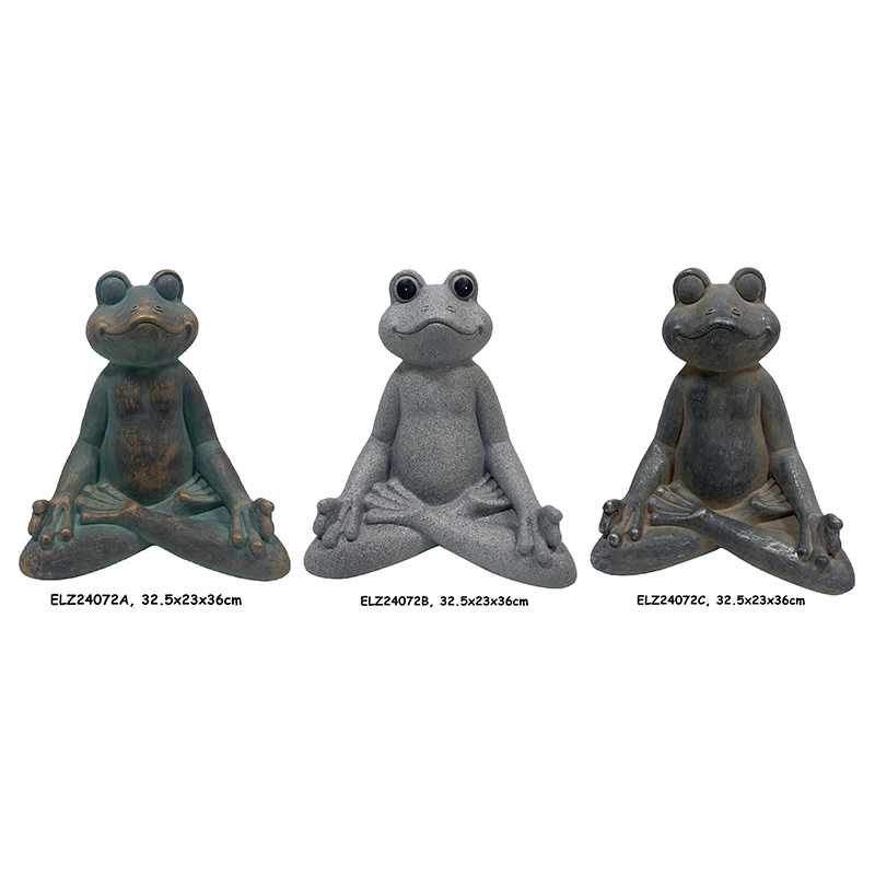 Dissenys capritxosos Medita Postura d'estirament Estàtues de granota juganera Jardins Patis Decoració d'interiors (9)