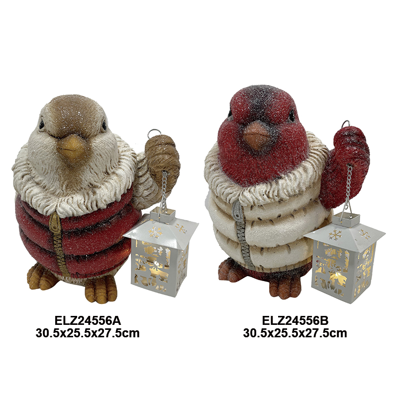 Heywanên Zivistanê Collection Owl Fox Hedgehog Bird Dog Penguin Bear Statues Christmas Garden Home Deco ( (10)