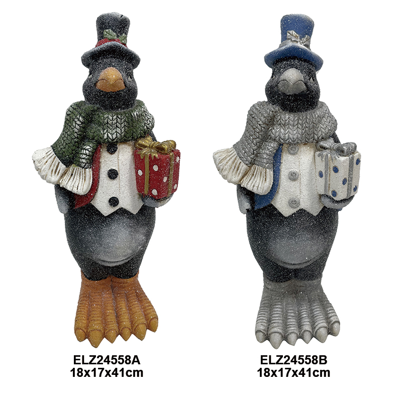 Iqoqo Lezilwane Zasebusika Izikhova Ze-Fox Hedgehog Inja Yenja Ye-Penguin Bear Izithombe Ze-Christmas Garden Home Deco ( (16)